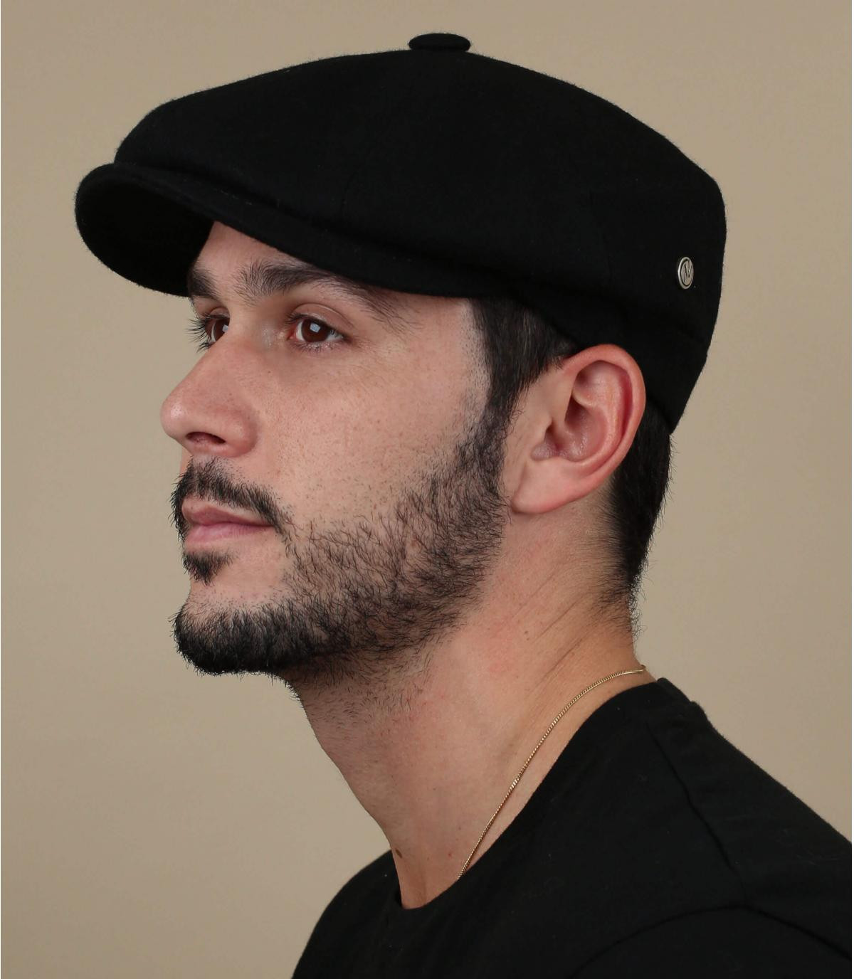 newsboy cap black wool Horace black